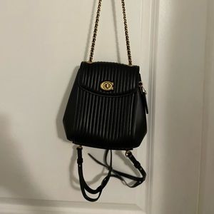 COACH black mini backpack